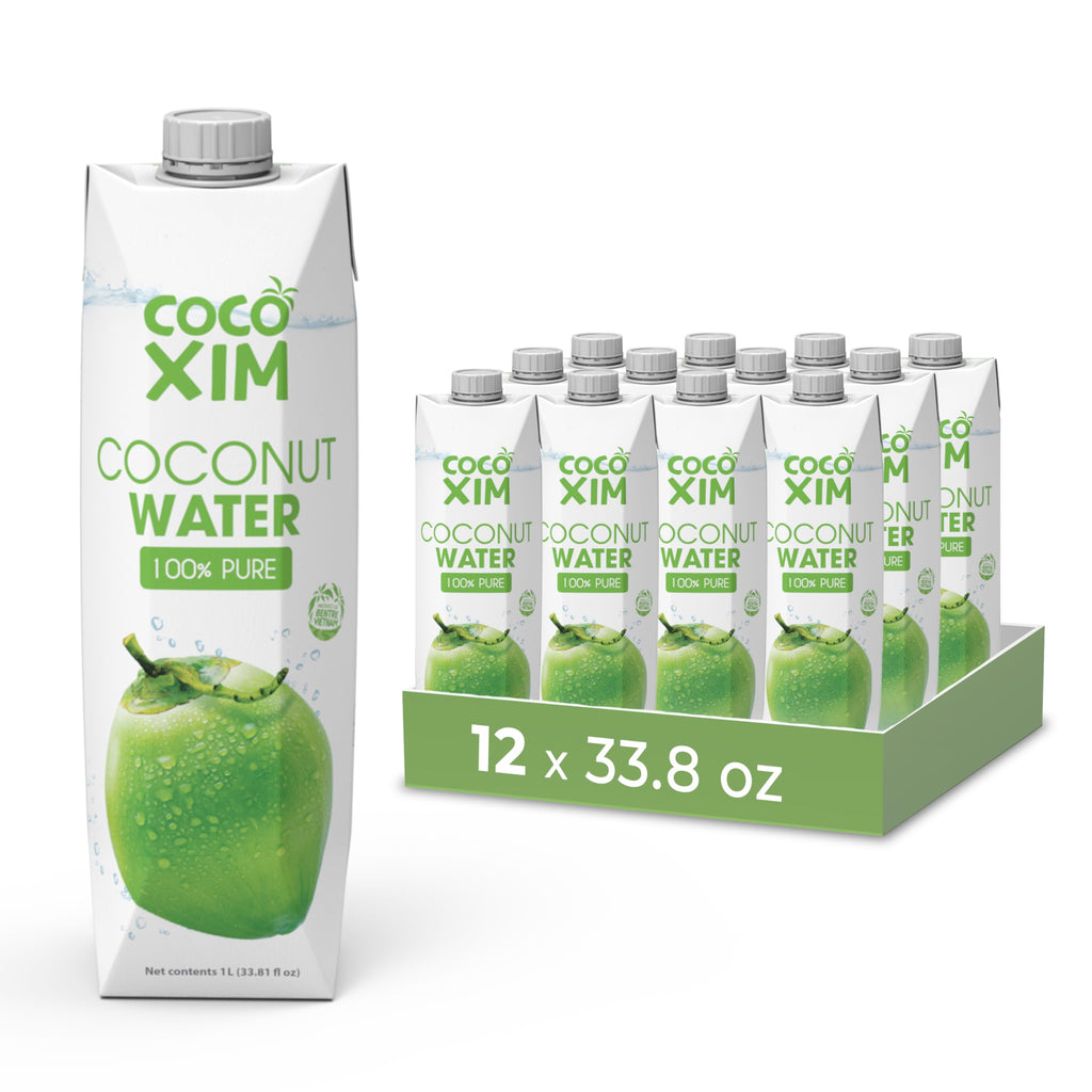 COCOXIM Ready to Drink Pure Coconut Water - 33.80 Oz each - Pack of 12 | Zero Added Sugar |100% Natural & Fresh with Electrolytes & Nutrients | Halal & Kosher Certified | Alternative to Soda, Soft Drinks and Sports Drinks