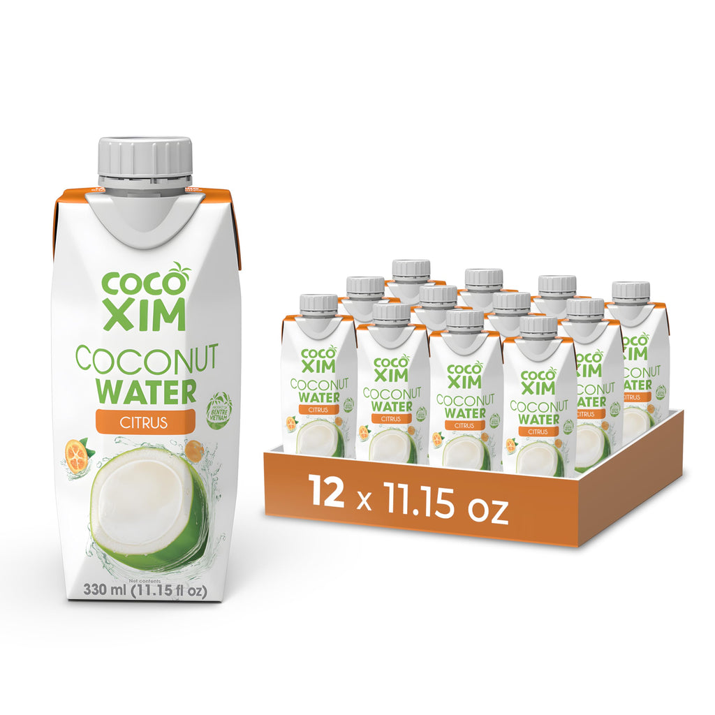 COCOXIM Ready to Drink Coconut Water with Citrus Juice – 11 oz (Pack of 12)|100% Natural & Fresh with Electrolytes & Nutrients | Halal & Kosher Certified | Alternative to Soda, Soft Drinks and Sports Drinks