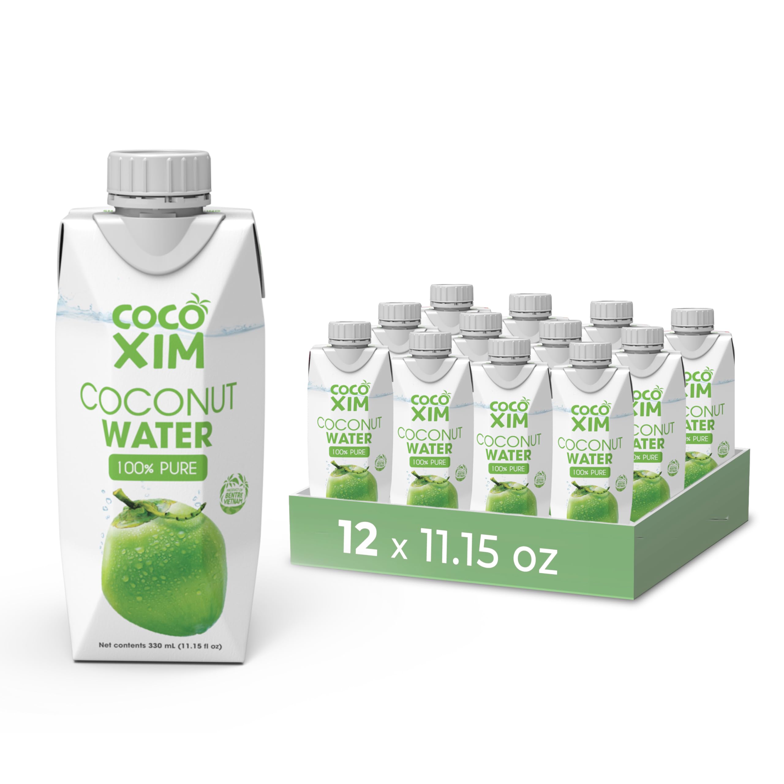 COCOXIM Ready to Drink Pure Coconut Water - 11 oz (Pack of 12