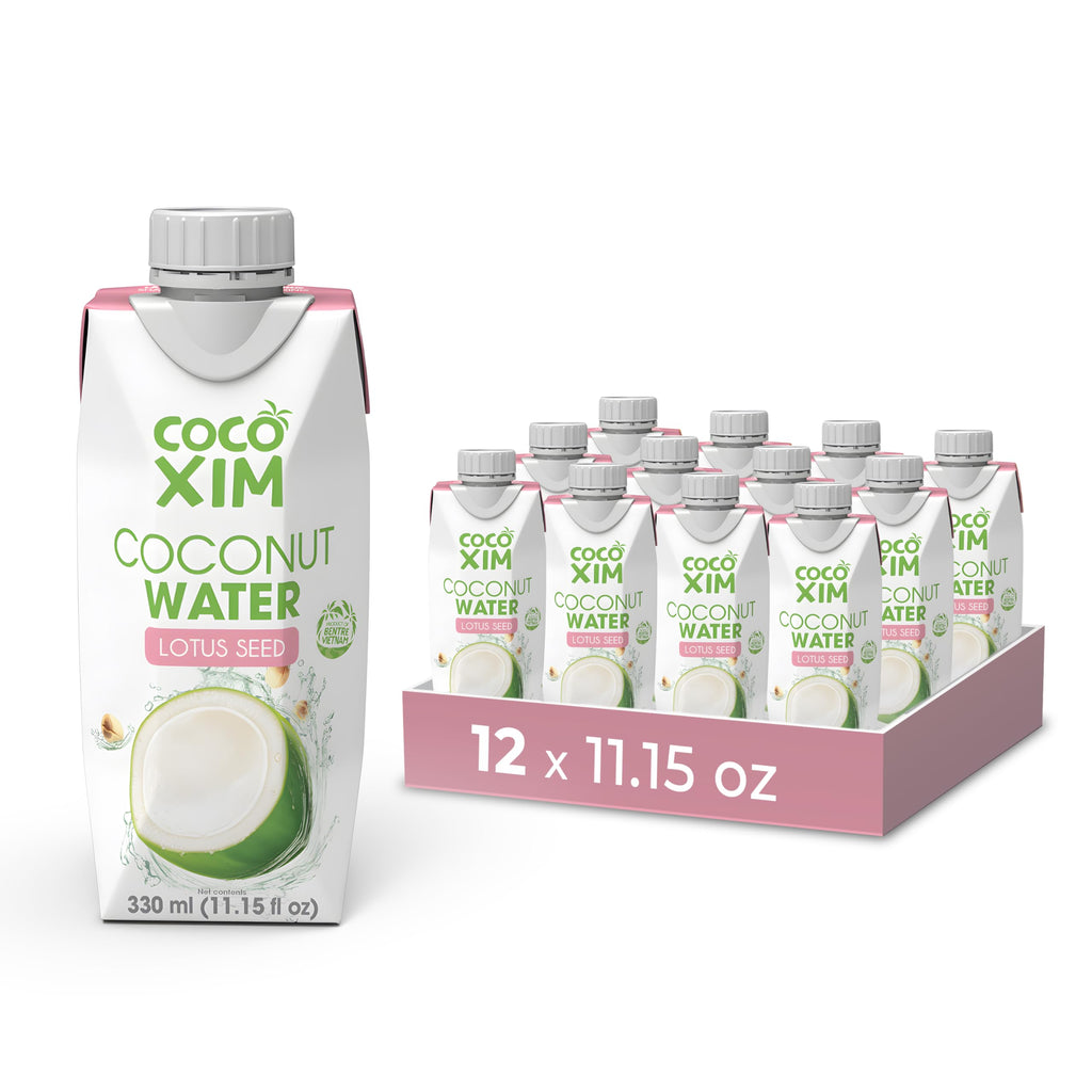 COCOXIM Ready to Drink Coconut Water with Lotus Seed Extract – 11 oz (Pack of 12)|100% Natural & Fresh with Electrolytes & Nutrients|Halal & Kosher Certified|Alternative to Soda,Soft and Sports Drinks