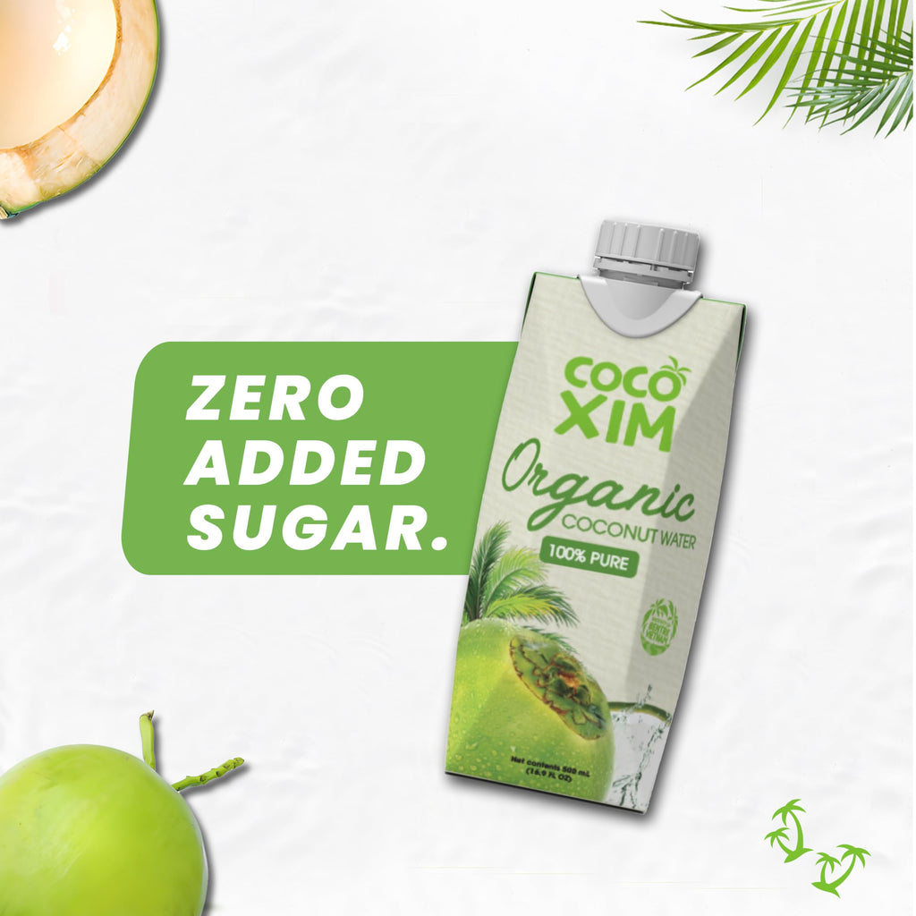 COCOXIM Ready to Drink Organic Coconut Water - 16.9 oz (Pack of 12) | Zero Added Sugar| 100% Natural & Fresh with Electrolytes & Nutrients | Halal & Kosher Certified | Alternative to Soda, Soft Drinks and Sports Drinks