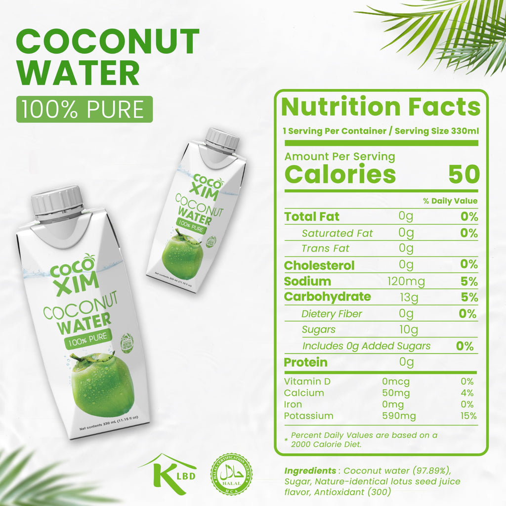 COCOXIM Ready to Drink Pure Coconut Water - 11 oz (Pack of 12) | Zero Added Sugar| 100% Natural & Fresh with Electrolytes & Nutrients | Halal & Kosher Certified | Alternative to Soda, Soft Drinks and Sports Drinks