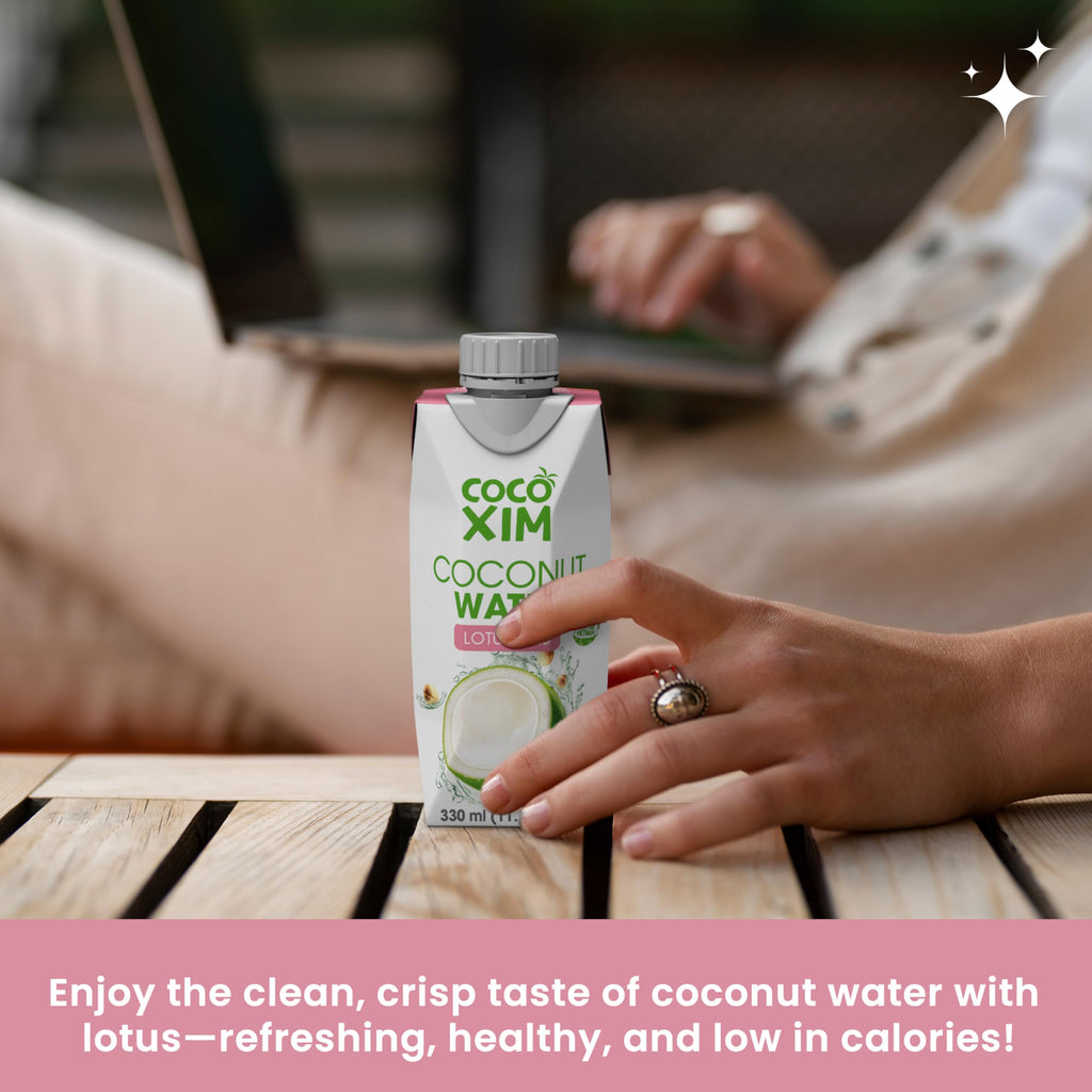 COCOXIM Ready to Drink Coconut Water with Lotus Seed Extract – 11 oz (Pack of 12)|100% Natural & Fresh with Electrolytes & Nutrients|Halal & Kosher Certified|Alternative to Soda,Soft and Sports Drinks