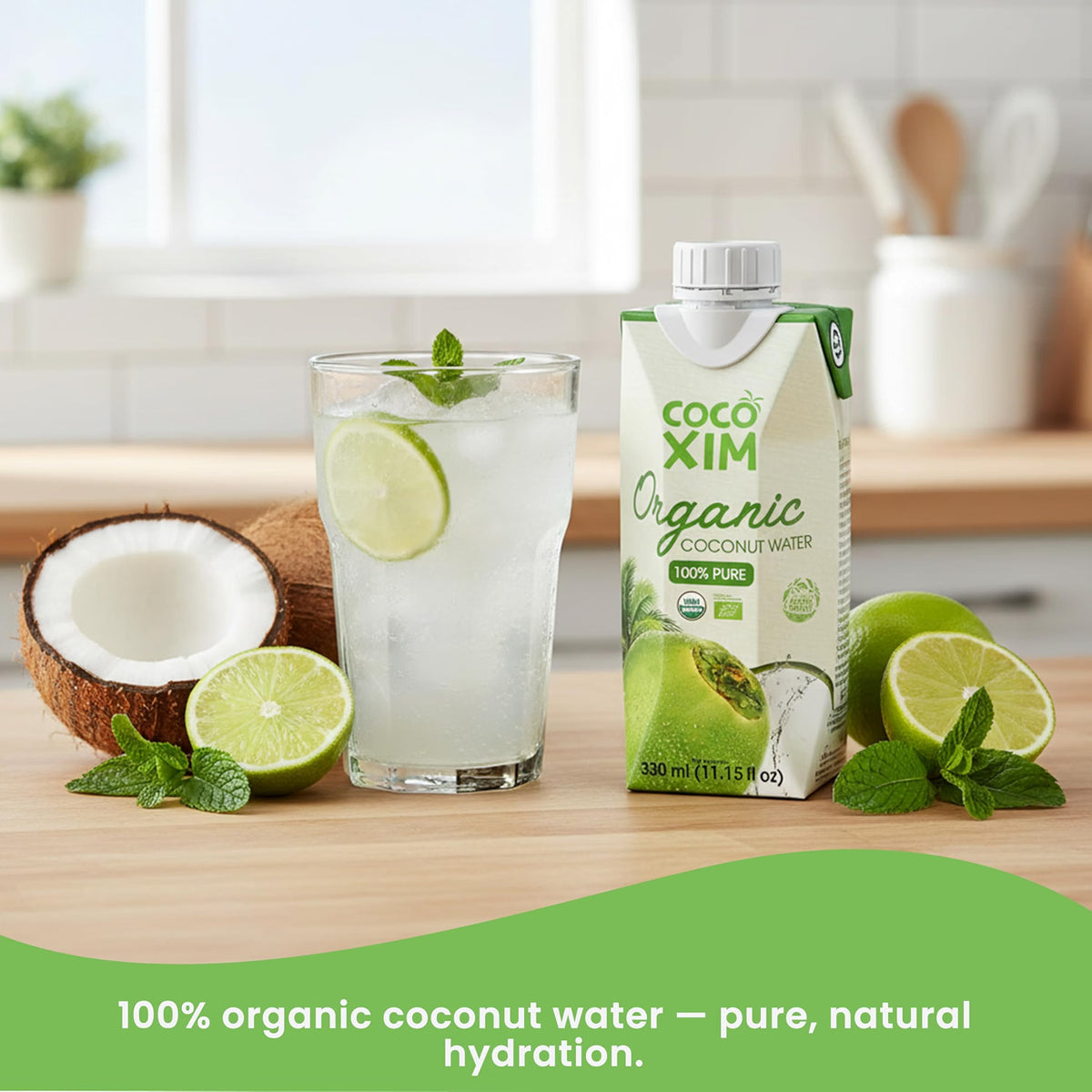 COCOXIM Ready to Drink Organic Coconut Water, 11 oz, Pack of 12,Zero Sugar