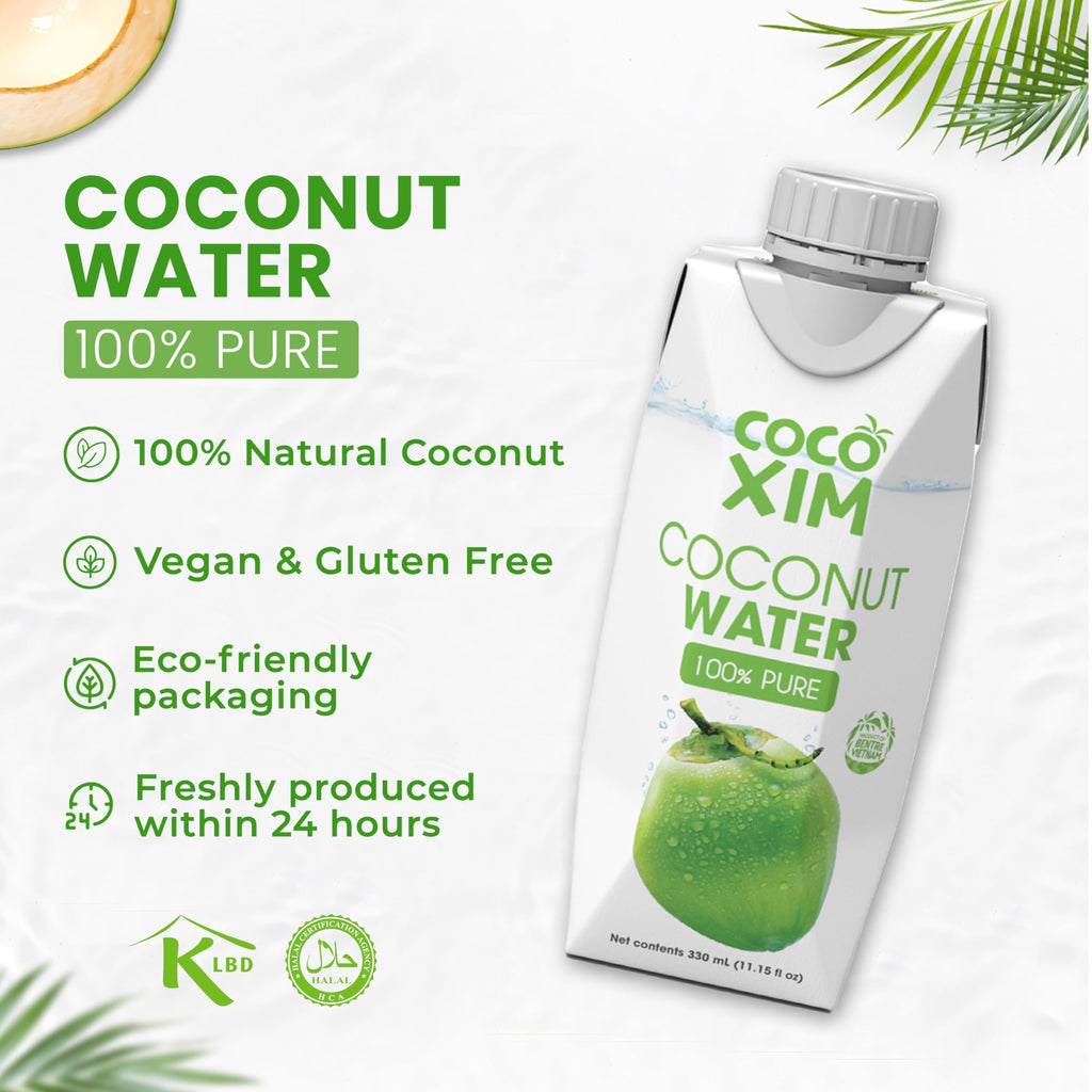 COCOXIM Ready to Drink Pure Coconut Water - 11 oz (Pack of 12) | Zero Added Sugar| 100% Natural & Fresh with Electrolytes & Nutrients | Halal & Kosher Certified | Alternative to Soda, Soft Drinks and Sports Drinks