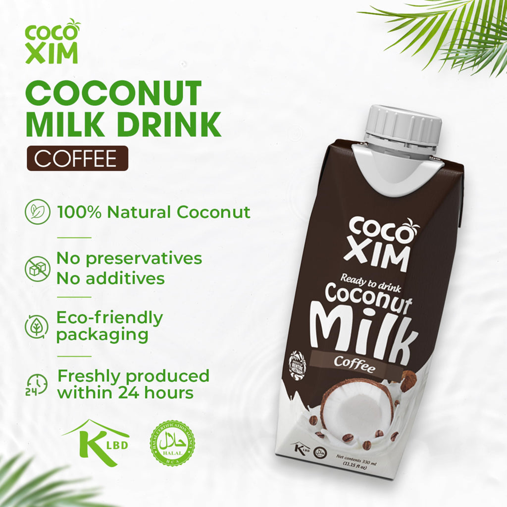 COCOXIM Ready to Drink Coffee Coconut Milk – 11 oz (Pack of 12) | 100% Vegan & Plant Based | Halal & Kosher Certified | Gluten & Lactose Free | Perfect to Add to Cereals, Smoothies and Desserts