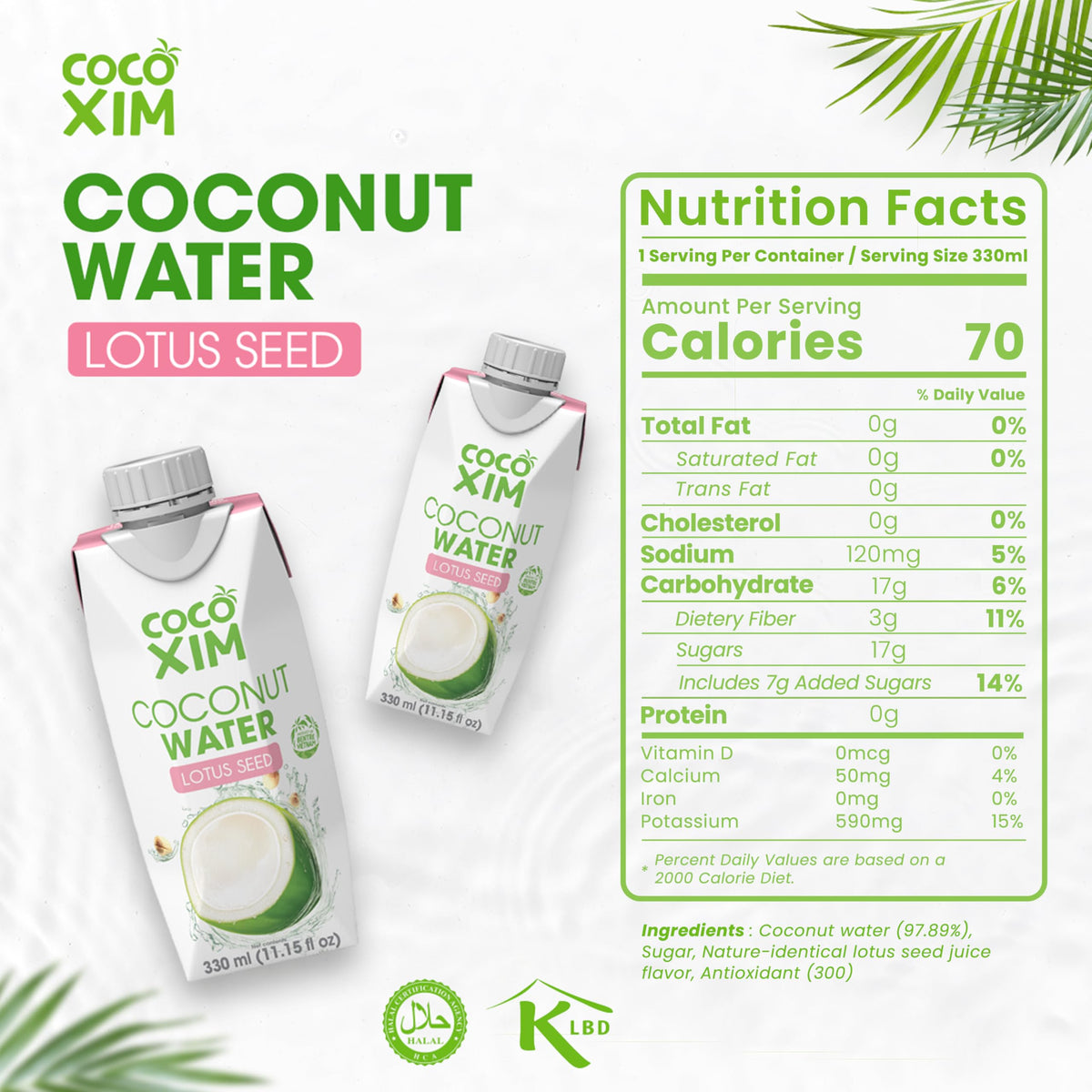 COCOXIM Ready to Drink Coconut Water with Lotus Seed Extract – 11 oz (Pack of 12)|100% Natural & Fresh with Electrolytes & Nutrients|Halal & Kosher Certified|Alternative to Soda,Soft and Sports Drinks