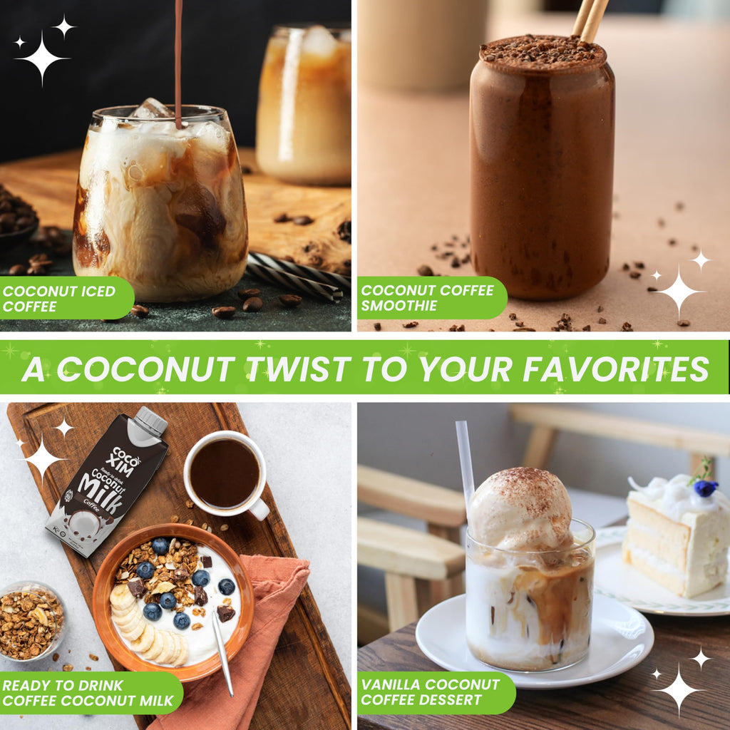 COCOXIM Ready to Drink Coffee Coconut Milk – 11 oz (Pack of 12) | 100% Vegan & Plant Based | Halal & Kosher Certified | Gluten & Lactose Free | Perfect to Add to Cereals, Smoothies and Desserts