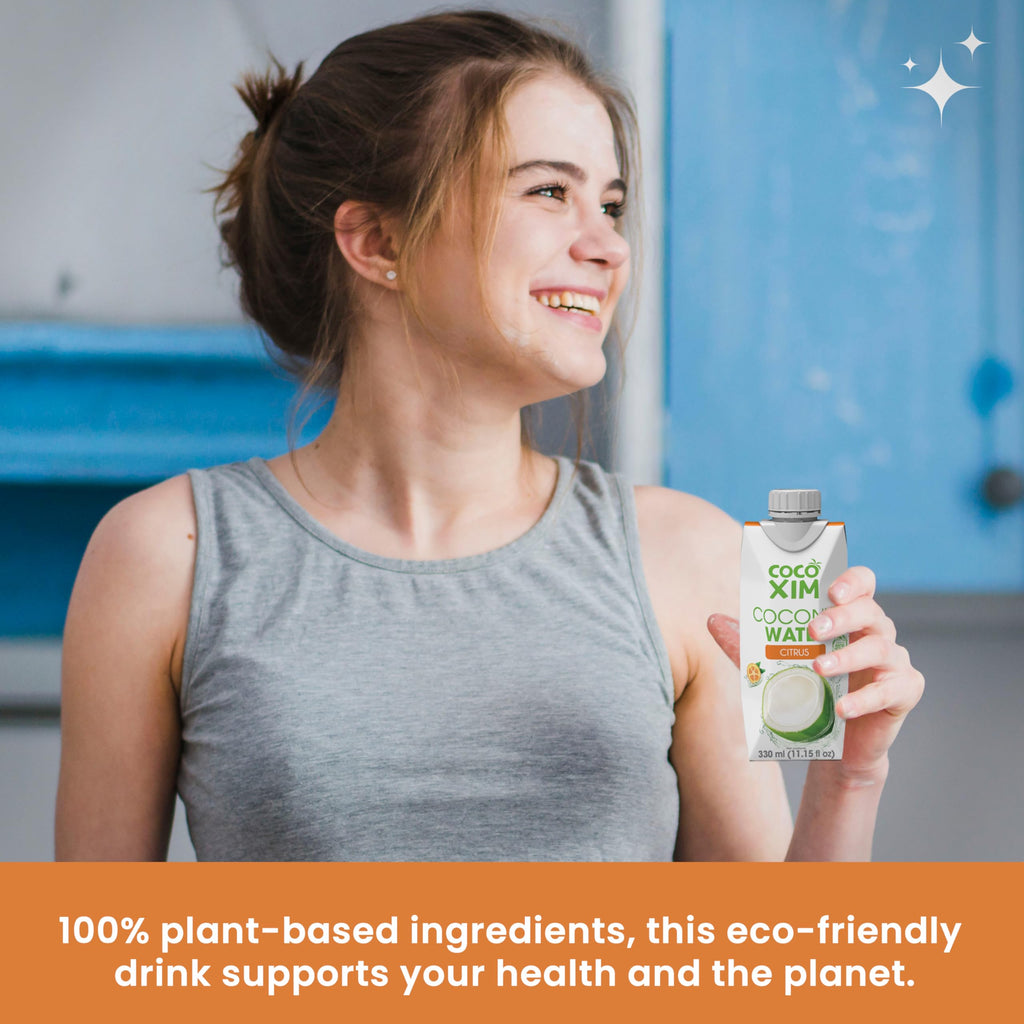 COCOXIM Ready to Drink Coconut Water with Citrus Juice – 11 oz (Pack of 12)|100% Natural & Fresh with Electrolytes & Nutrients | Halal & Kosher Certified | Alternative to Soda, Soft Drinks and Sports Drinks