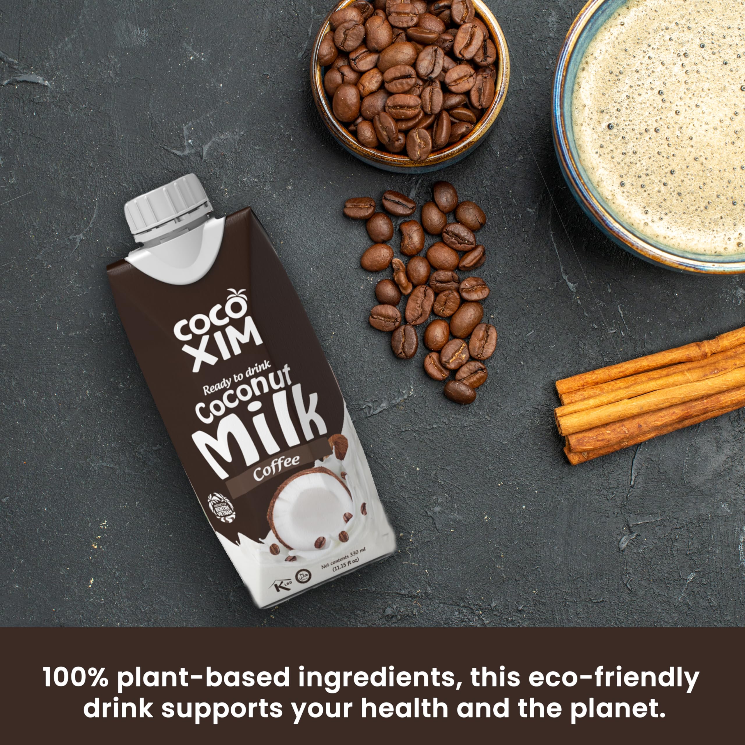 COCOXIM Ready to Drink Coffee Coconut Milk – 11 oz (Pack of 12) | 100% Vegan & Plant Based | Halal & Kosher Certified | Gluten & Lactose Free | Perfect to Add to Cereals, Smoothies and Desserts